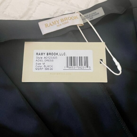 Ramy Brook Adiel Wrap Midi Dress Black M - Picture 5 of 6